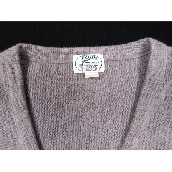 Vintage Izod Lacoste Gray Crocodile Acrylic Orlon Pullover Sweater M - Picture 6 of 6